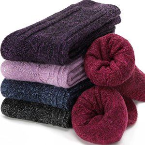 Wool Boot Socks Luxury Ultra Soft Cabin Boot Socks 5 Pair